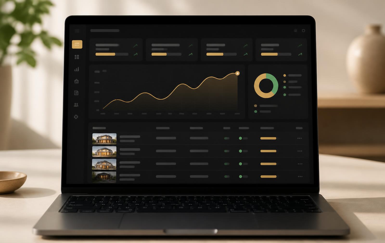 GharQ dashboard showing revenue, active deals and property inventory